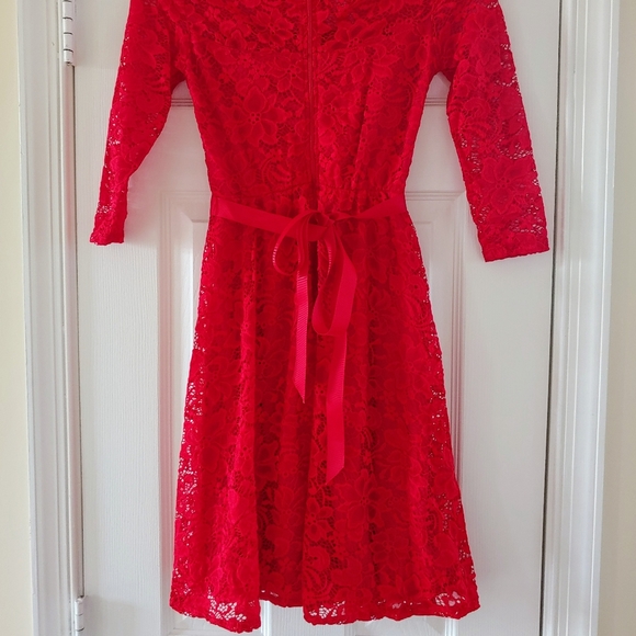NWOT Notion & Grace Red Lace Fit & Flare Dress sz S - Picture 4 of 7